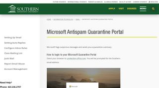 
                            3. Microsoft Antispam Quarantine Portal | Southern Adventist University