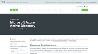 
                            8. Microsoft Azure Active Directory | Duo Security