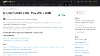 
                            5. Microsoft Azure portal May 2019 update | Blog | Microsoft Azure