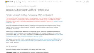 
                            2. Microsoft Certified Professional (MCP) Certification | Microsoft ...