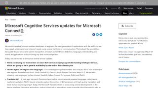 
                            8. Microsoft Cognitive Services updates for Microsoft Connect ...
