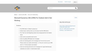 
                            5. Microsoft Dynamics 365 (CRM) for Outlook Add-In Not ... - mgcld