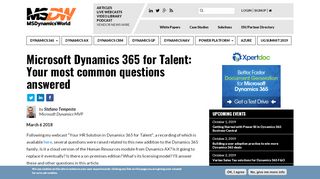 
                            6. Microsoft Dynamics 365 for Talent: Your most common questions ...