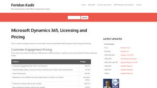 
                            8. Microsoft Dynamics 365, Licensing and Pricing | Feridun Kadir