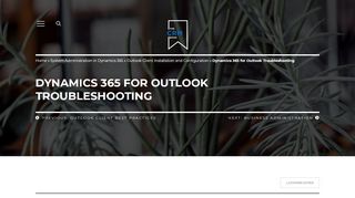 
                            9. Microsoft Dynamics 365 Outlook Client Troubleshooting | The ...