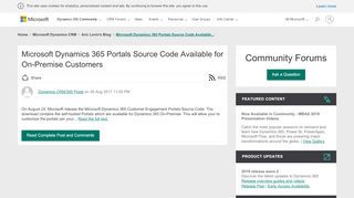 
                            3. Microsoft Dynamics 365 Portals Source Code Available for On ...