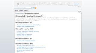 
                            3. Microsoft Dynamics Community - MSDN