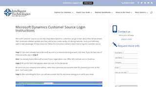 
                            9. Microsoft Dynamics Customer Source Login Instructions | Intelligent ...