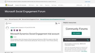 
                            6. Microsoft Dynamics Social Engagement trial account ...