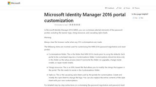 
                            8. Microsoft Identity Manager 2016 portal customizations | Microsoft Docs