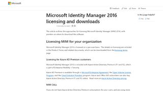 
                            7. Microsoft Identity Manager licensing and downloads | Microsoft Docs