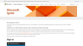 
                            6. Microsoft Ignite 2019 - Login - Login to your account