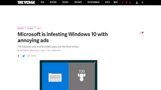 
                            5. Microsoft is infesting Windows 10 with annoying ads - …
