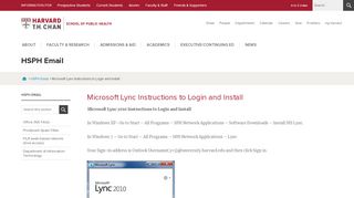 
                            6. Microsoft Lync Instructions to Login and Install | HSPH Email | Harvard ...