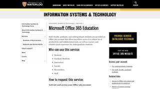 
                            4. Microsoft Office 365 Education - University of Waterloo