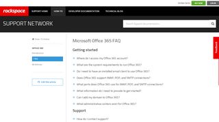 
                            5. Microsoft Office 365 FAQ - Rackspace Support