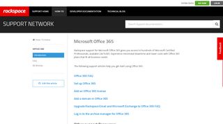 
                            2. Microsoft Office 365 - Rackspace Support