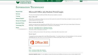 
                            7. Microsoft Office 365 Student Portal Login - UKnowIT - UW-Green Bay