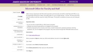 
                            6. Microsoft Office for Faculty and Staff - James Madison University