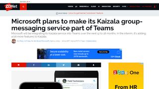 
                            7. Microsoft plans to make its Kaizala group-messaging service part of ...