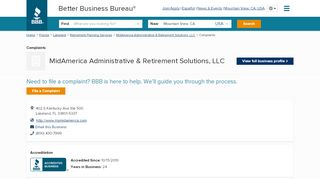 
                            7. MidAmerica Administrative & Retirement Solutions, LLC | Complaints ...