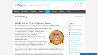 
                            8. Middle Atlantic Wins Configurator Award - Axonom