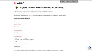 
                            9. Migrate your old Premium Minecraft Account - Mojang Account