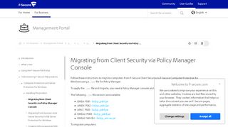 
                            9. Migrating from Client Security via Policy Manager Console - F-Secure