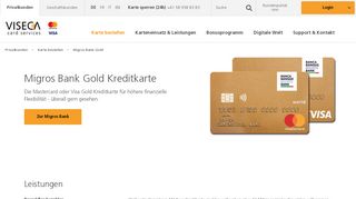 
                            8. Migros Bank Gold Kreditkarte | Viseca Card Services