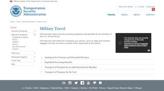 
                            9. Military Travel | Transportation Security Administration