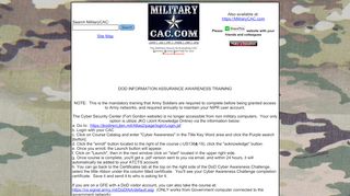
                            4. MilitaryCAC's Redirect to DoD IA Awareness Training