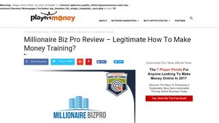 
                            6. Millionaire Biz Pro Review - Legitimate How To Make Money ...