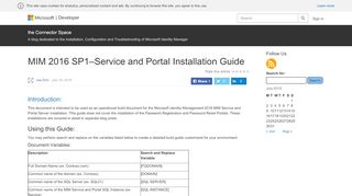 
                            4. MIM 2016 SP1–Service and Portal Installation Guide – the Connector ...