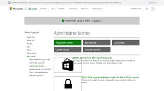 
                            5. Min konto : Administrer konto - Xbox One Support