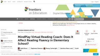 
                            8. MindPlay Virtual Reading Coach: Does It Affect ... - Frontiers