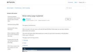 
                            4. Miner status page explained – Bitmain Support