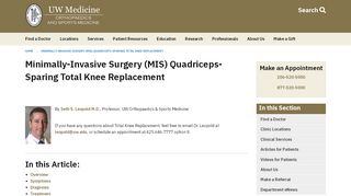 
                            4. Minimally-Invasive Surgery (MIS) Quadriceps-Sparing Total Knee ...