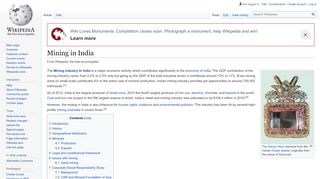 
                            8. Mining in India - Wikipedia
