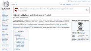 
                            4. Ministry of Labour and Employment (India) - Wikipedia