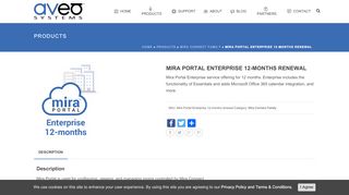 
                            2. Mira Portal Enterprise 12-months renewal - Aveo Systems