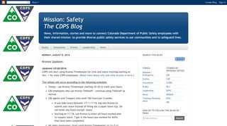 
                            6. Mission: Safety The CDPS Blog: Kronos Updates