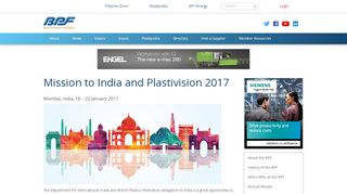 
                            8. Mission to India and Plastivision 2017 - The UK's Leading ...