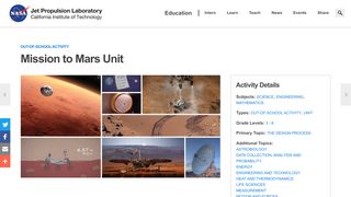 
                            9. Mission to Mars Unit Activity | NASA/JPL Edu