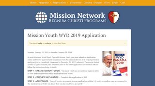 
                            5. Mission Youth WYD 2019 Application | Mission Network