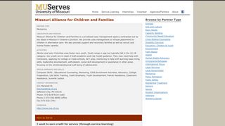 
                            8. Missouri Alliance for Children and Families - MU Serves