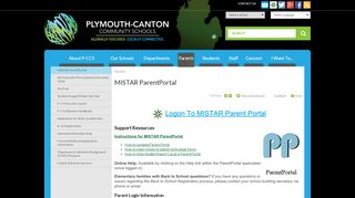 
                            10. MISTAR ParentPortal | Plymouth-Canton Community Schools