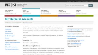 
                            2. MIT Kerberos Accounts | Information Systems & Technology