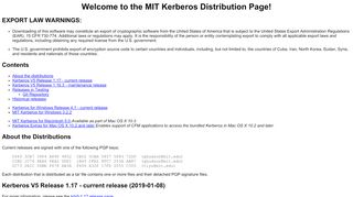 
                            8. MIT Kerberos Distribution Page