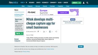 
                            9. Mitek develops multi-cheque capture app for small businesses