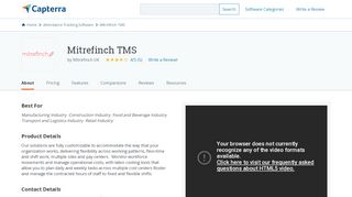 
                            9. Mitrefinch TMS Reviews and Pricing - 2019 - Capterra